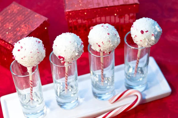 Candy Cane Cake Pops — Stock Photo, Image