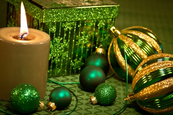 Zelený třpyt vánoční — Stock fotografie