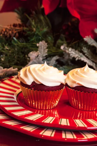 Christmas Dinner Table with Dessert — Stock Photo, Image