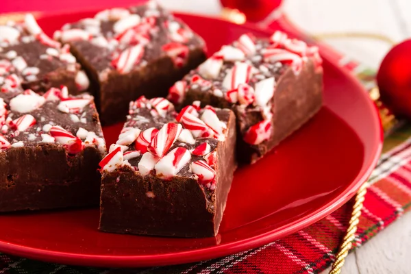 Candy Cane Fudge — Stock Photo, Image