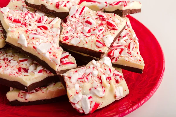 Traditional Holiday Chocolate Peppermint Bark — Stock Photo, Image