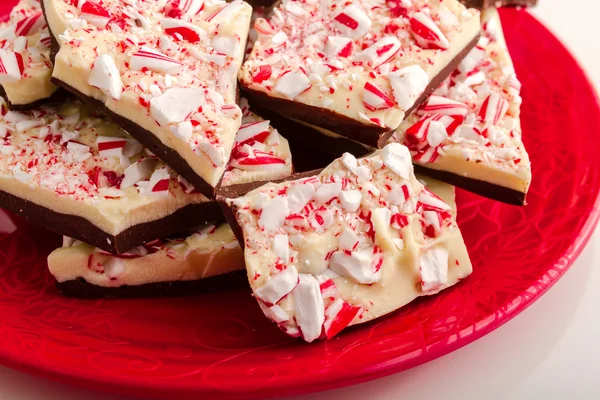 Traditional Holiday Chocolate Peppermint Bark — Stock Photo, Image