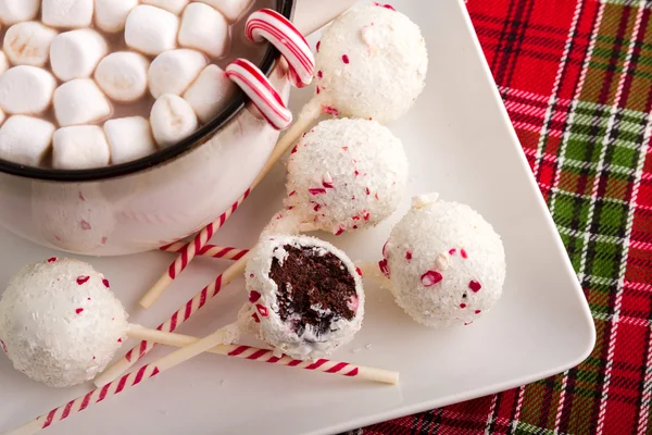 Brownie Peppermint Cake Pops — Stock Photo, Image