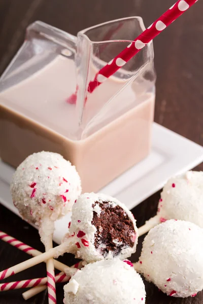 Brownie pepparmynta cake pops — Stockfoto