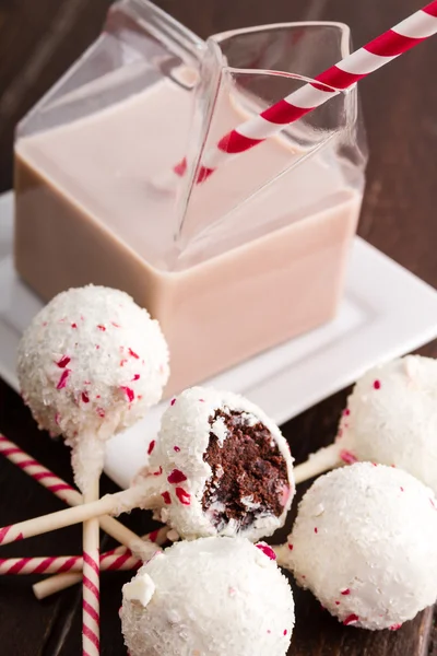 Brownie pepparmynta cake pops — Stockfoto