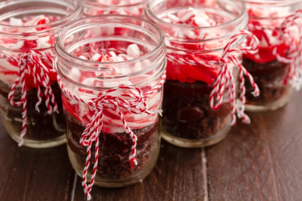 Chocolate Peppermint Cupcakes in a Jar