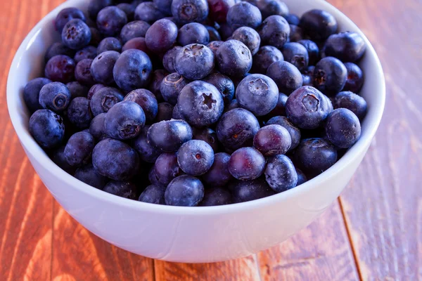 Frisch gepflückte Bio-Blaubeeren — Stockfoto