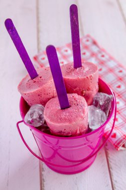 yaban mersini ve ahududu ev yapımı popsicles