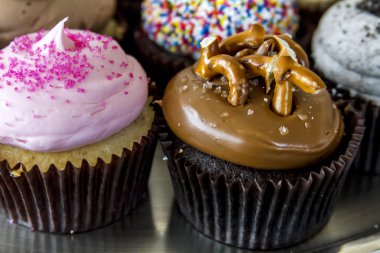 cupcake ekranda çeşitli lezzetleri