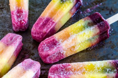 taze meyve gökkuşağı popsicles