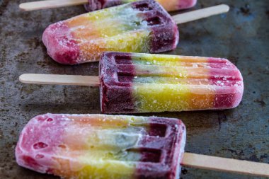taze meyve gökkuşağı popsicles