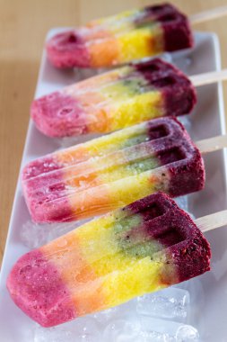 taze meyve gökkuşağı popsicles