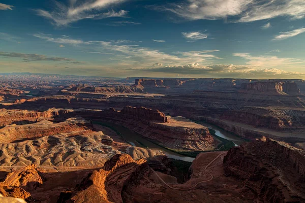 South Rim Trail Overlooking Colorado River Potash Road Bottom Canyon — Foto de Stock