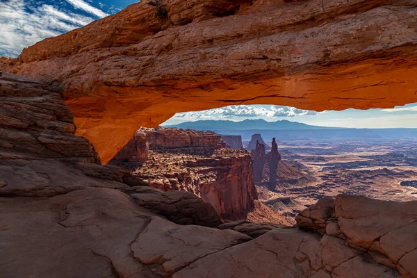 Mesa Arch Famous Rock Arch Formation Canyonlands National Park Utah — Foto de Stock
