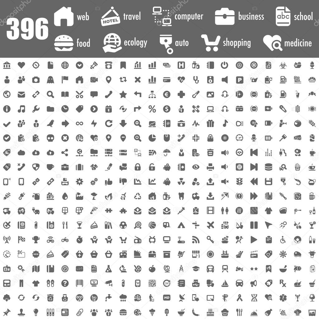 396-gray-icons set