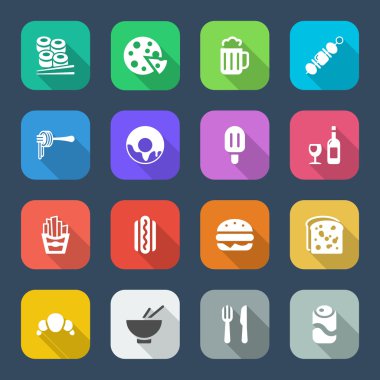 düz gıda simgeler 3