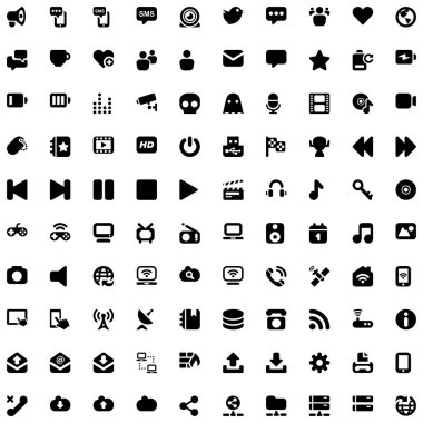 Medya & iletişim Iconset siyah