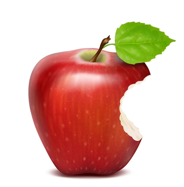 Pomme rouge mordue — Image vectorielle