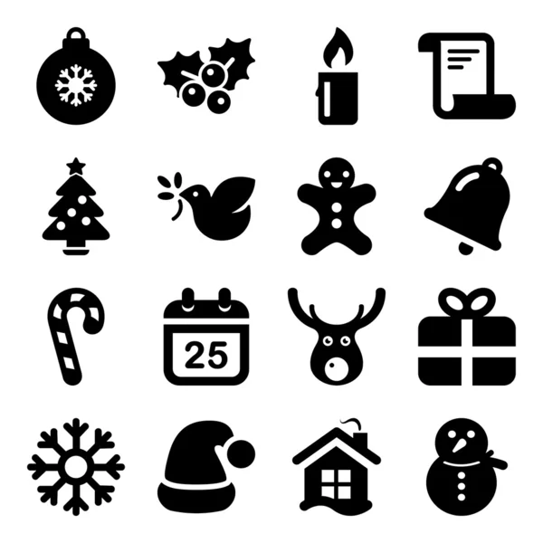 Iconos de Navidad — Vector de stock