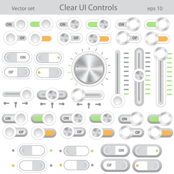 Jeu de contrôle d'interface utilisateur clair — Image vectorielle