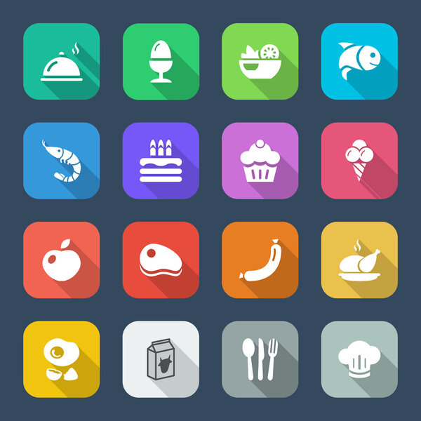 flat food icons