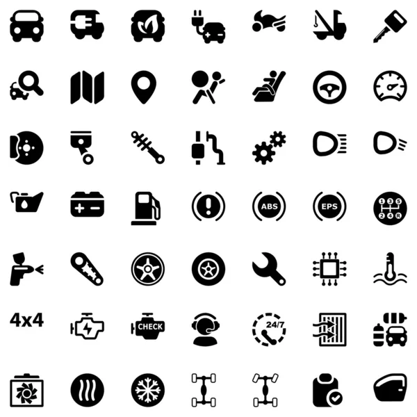 Iconset automóvil negro — Archivo Imágenes Vectoriales