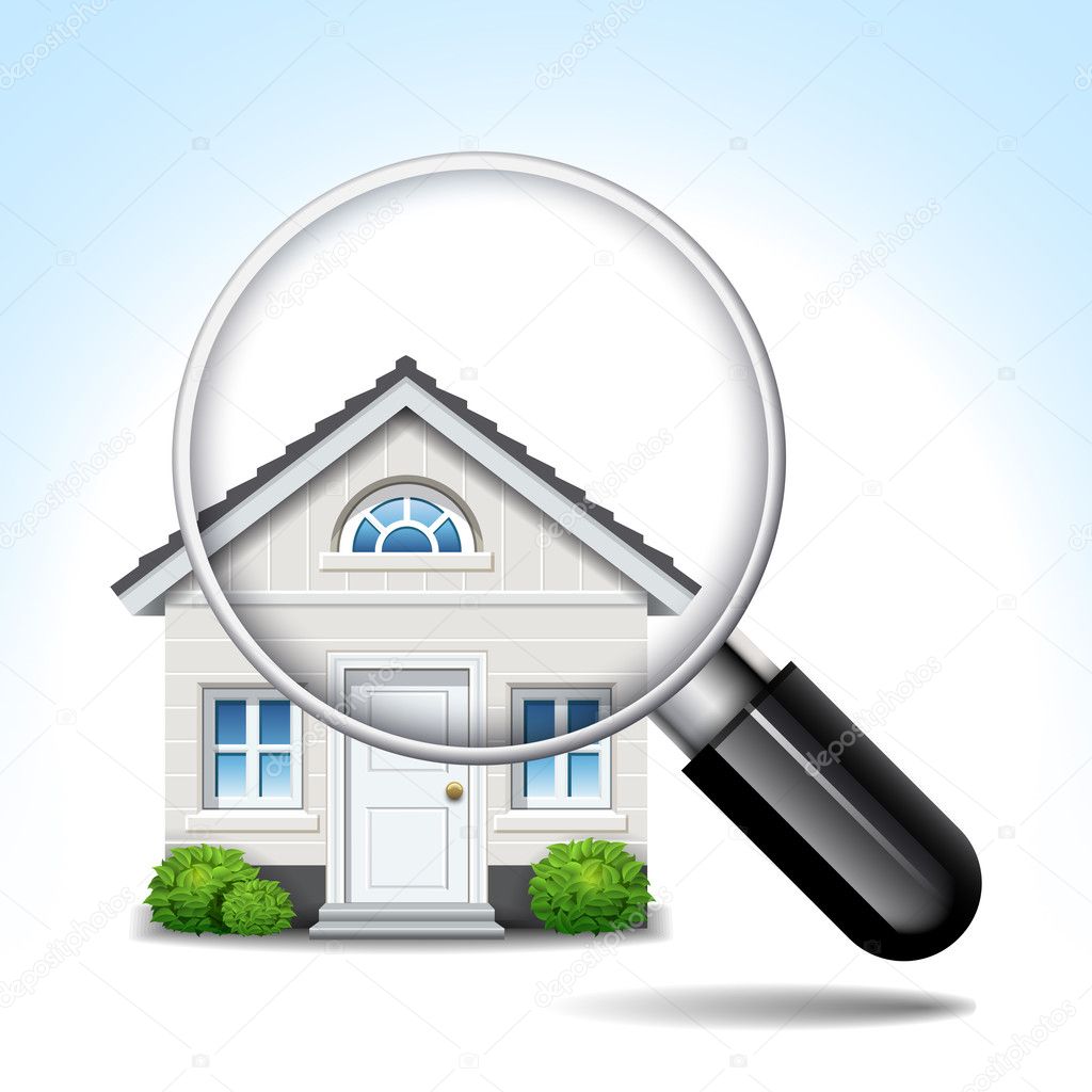 house & magnifying glass