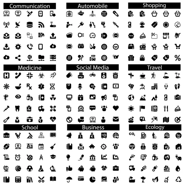 Basic iconsets black — Stock Vector