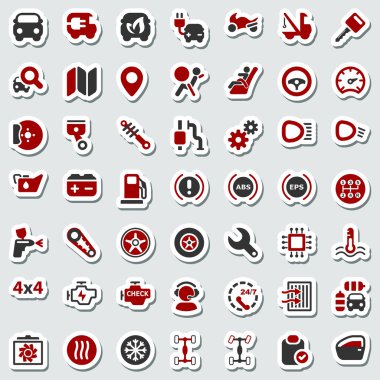 Iconset otomobil kırmızı & siyah sticker