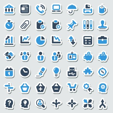 Mavi & sticker Iconset businnes çalışması
