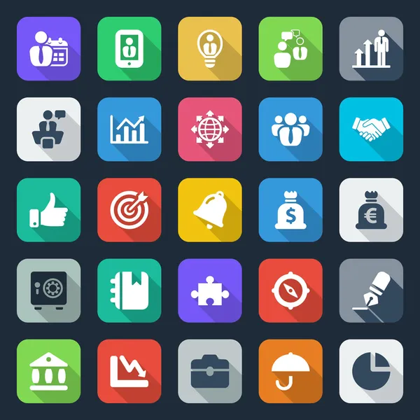 25 flache Iconset-Unternehmen — Stockvektor