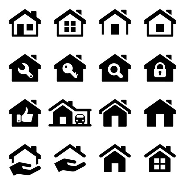 Iconset de casa — Vector de stock