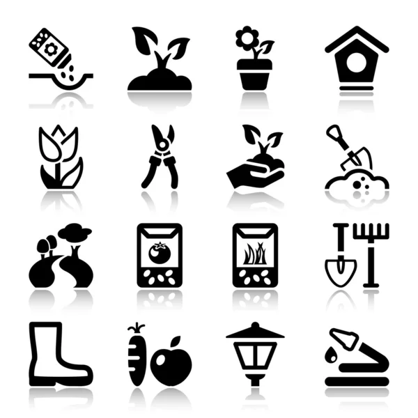 Garten-Iconset mit Reflex 2 — Stockvektor