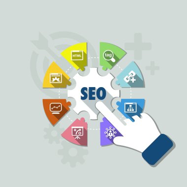 düz seo infographics arka plan