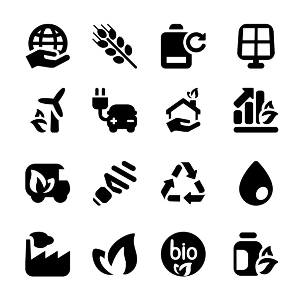 Plat pictogrammen ecologie set2 — Stockvector