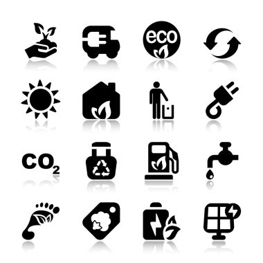 flat icons ecology set1 with reflex clipart