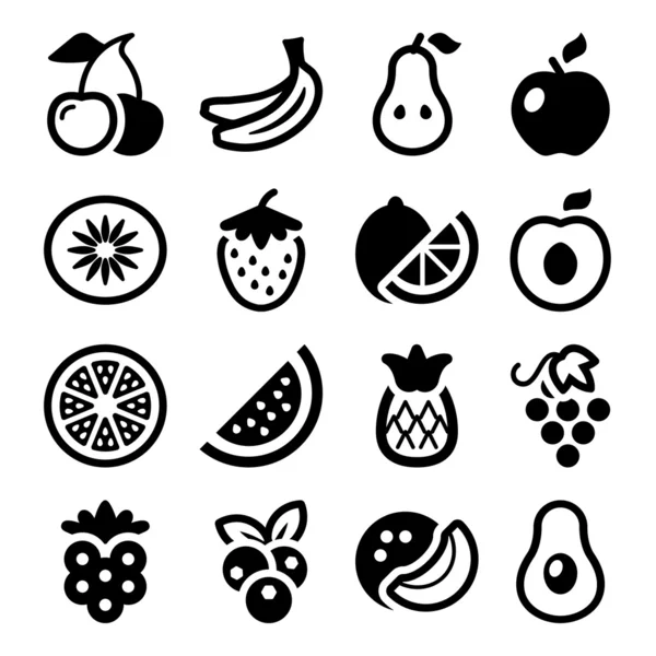 Gyümölcsök iconset — Stock Vector