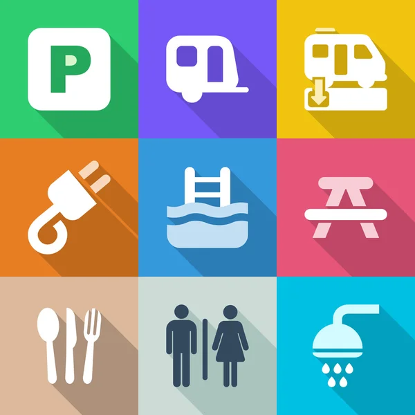 Appartement camping iconset 1 — Image vectorielle