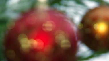 köknar ağacı dalı Noel top yakın çekim