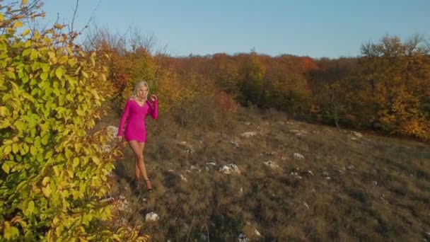 Woman In Purple — Stock Video