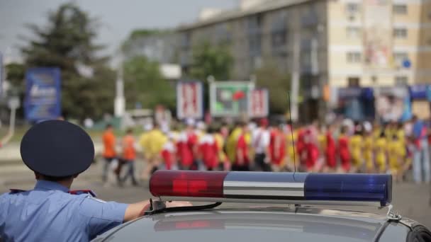 Luzes do carro da polícia — Vídeo de Stock