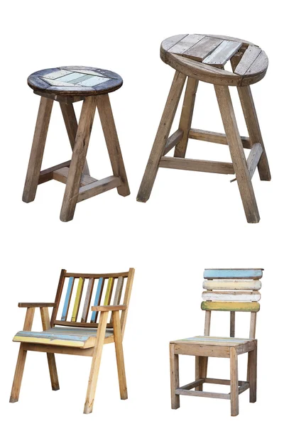 Corlection old wooden chair — Stock Photo, Image