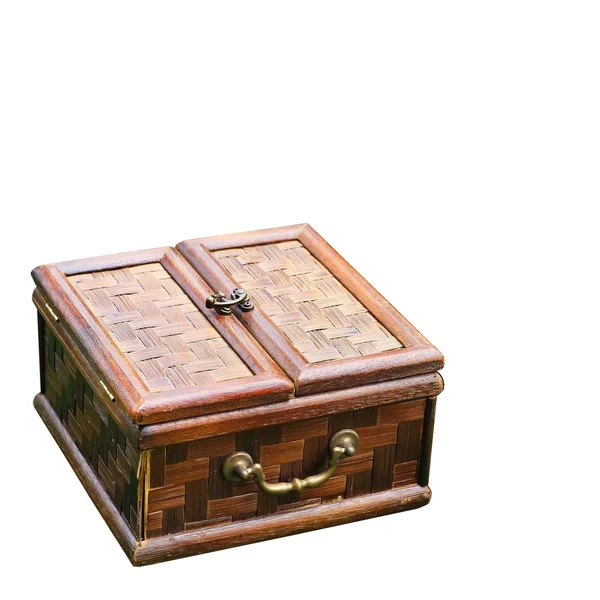 Винтажная коробка из старого бамбука — стоковое фото