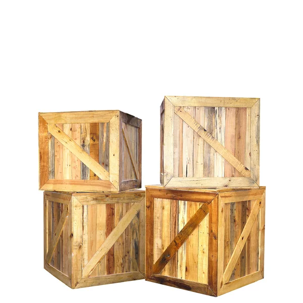 Trä box isolerad på vit bakgrund — Stockfoto