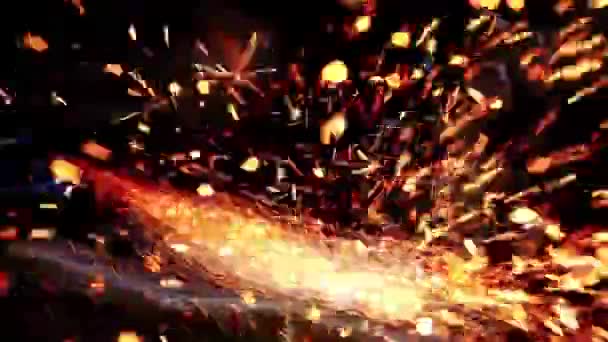 1080 Супер Повільний Різак Волокна Сталеве Різання Різання Пластівців Області — стокове відео