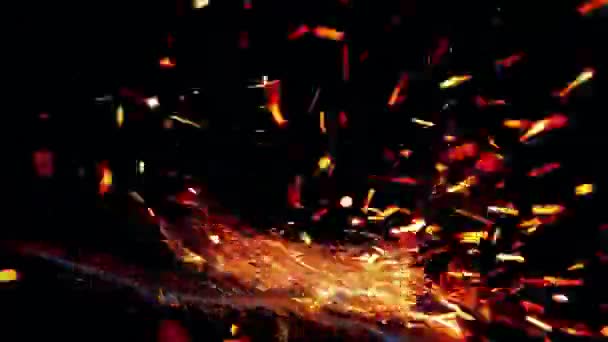 1080 Супер Повільний Різак Волокна Сталеве Різання Різання Пластівців Області — стокове відео
