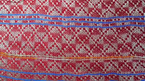 More Years Old Colorful Thai Slik Handcraft Peruvian Style Rug — Vídeo de Stock