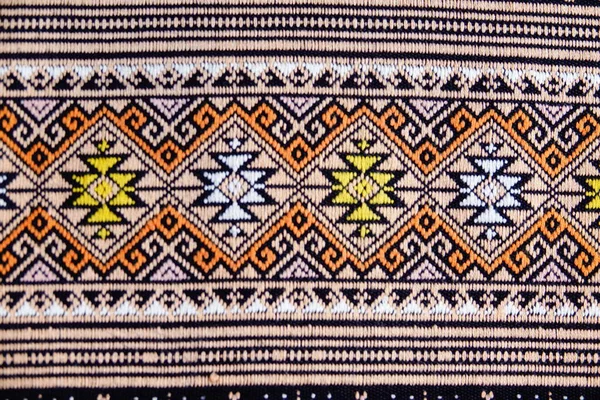 Colorful Thai Handcraft Peruvian Style Rug Surface Close More Motif — Stock Photo, Image