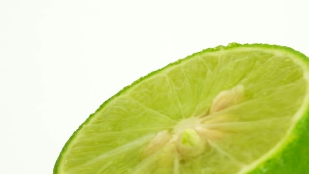 Rotação Limão Verde Visão Superior Rotação 360 Graus Close Limão — Vídeo de Stock