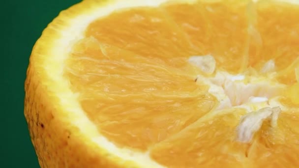 1080P Macro Shot Fruits Orange Nombril Tourner Gros Plan Fraîche — Video